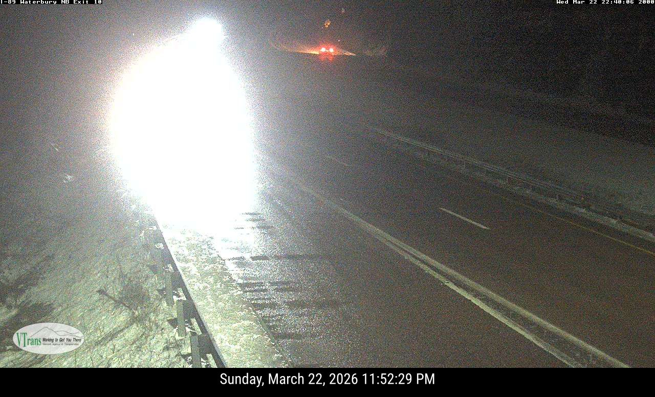 I-89 NB Exit 10 Waterbury South live webcam