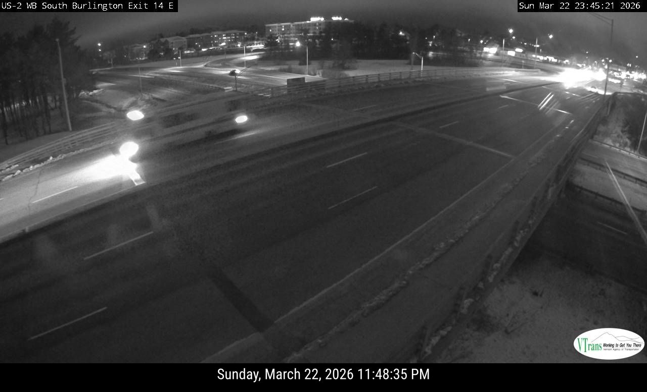 I-89 South Burlington Exit-14 CCTV-2 live webcam